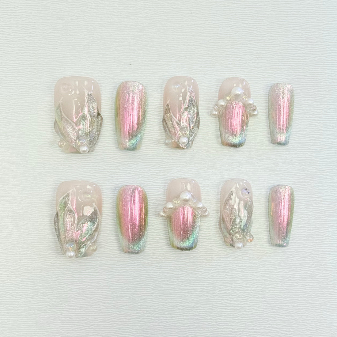Luminous Pearl Mirage Nails