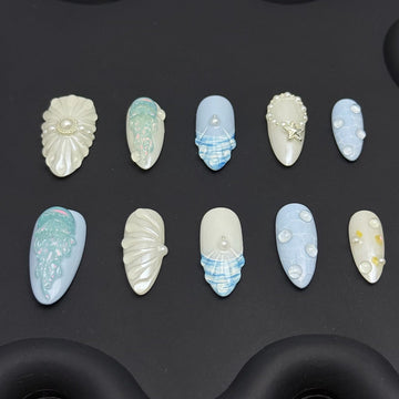 Seashell Mosaic Nails