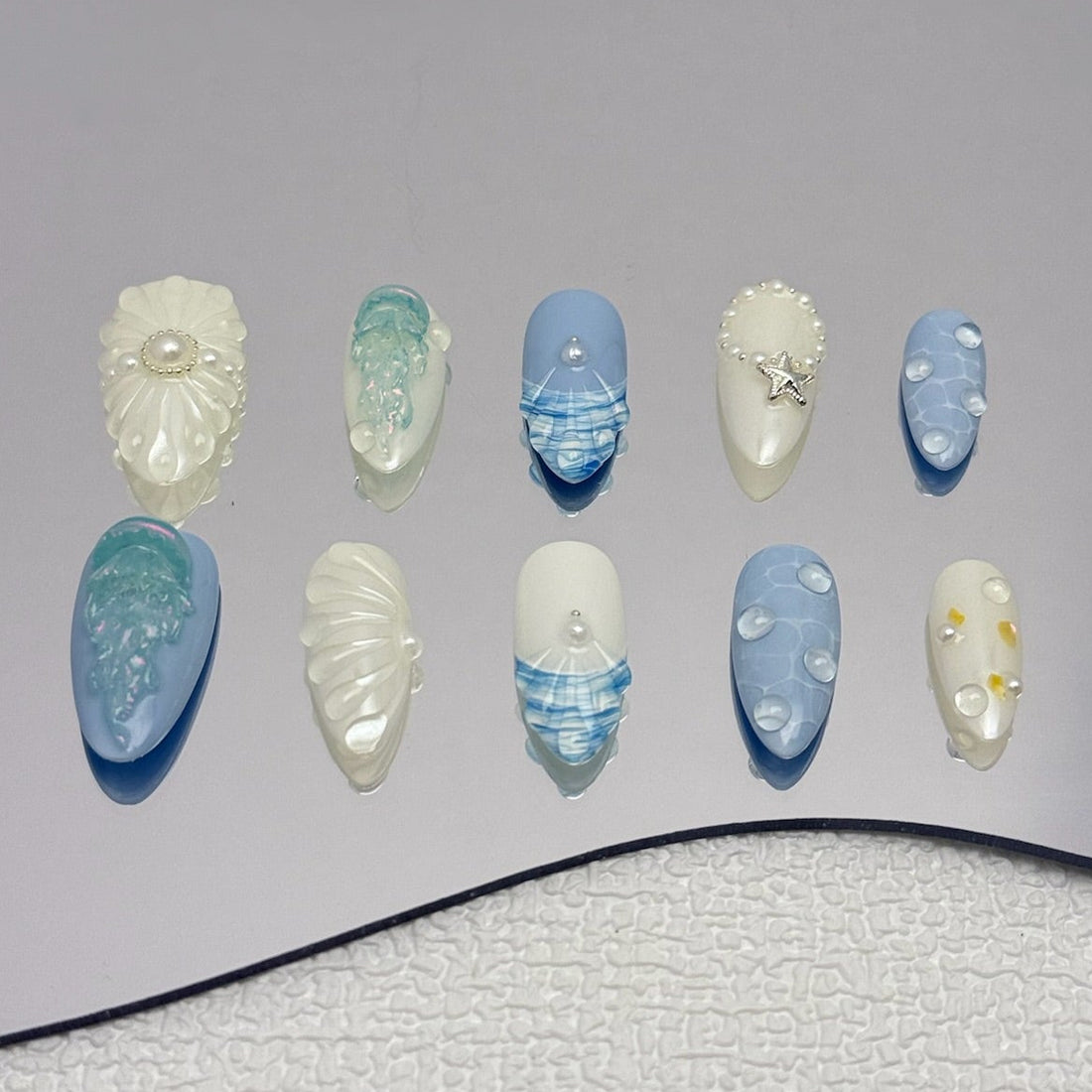 Seashell Mosaic Nails