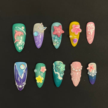 Mermaid's Kaleidoscope Nails