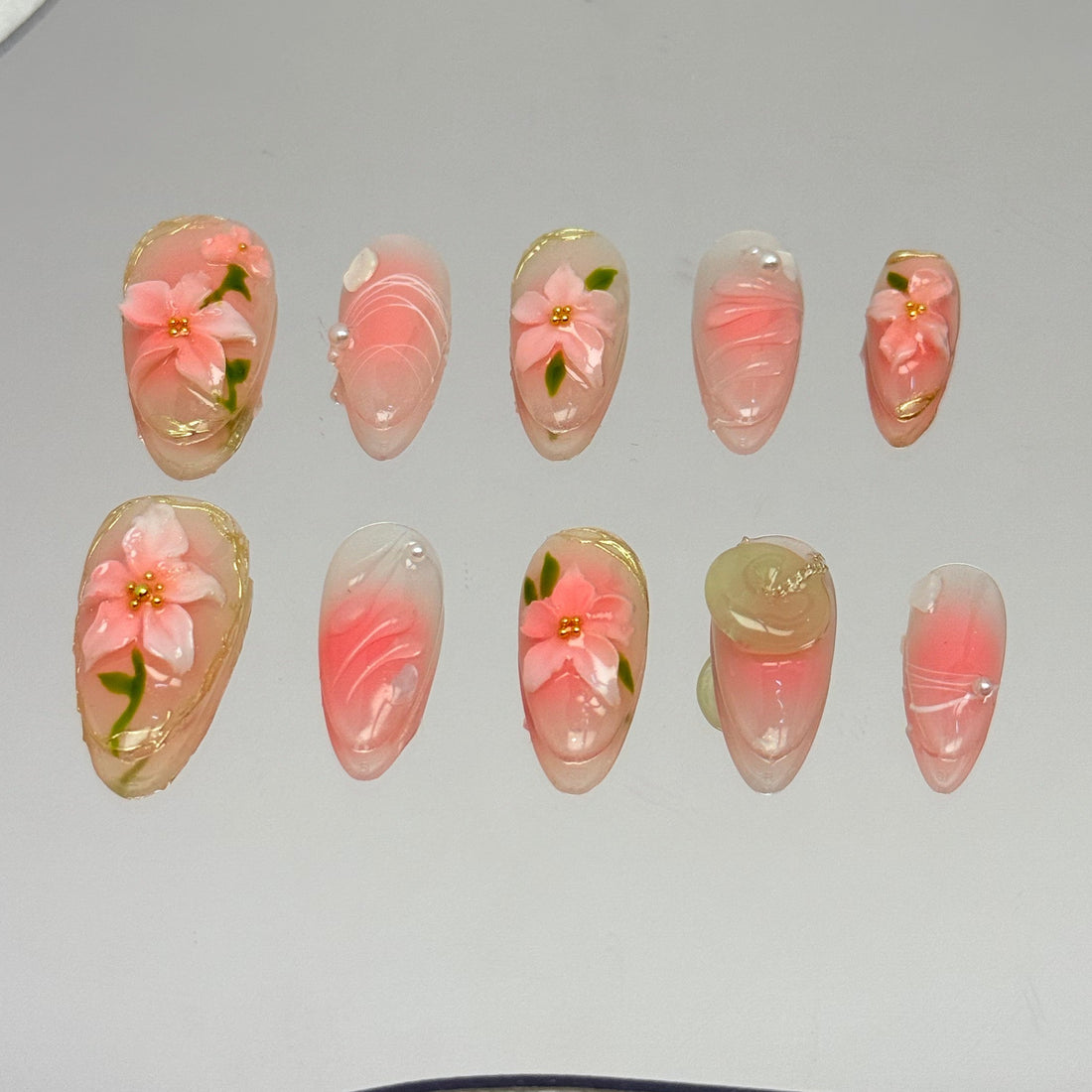 Blush Petal Sculpture Nails