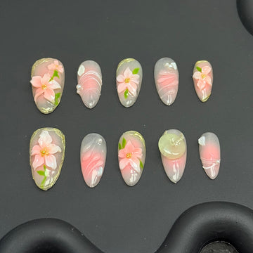 Blush Petal Sculpture Nails