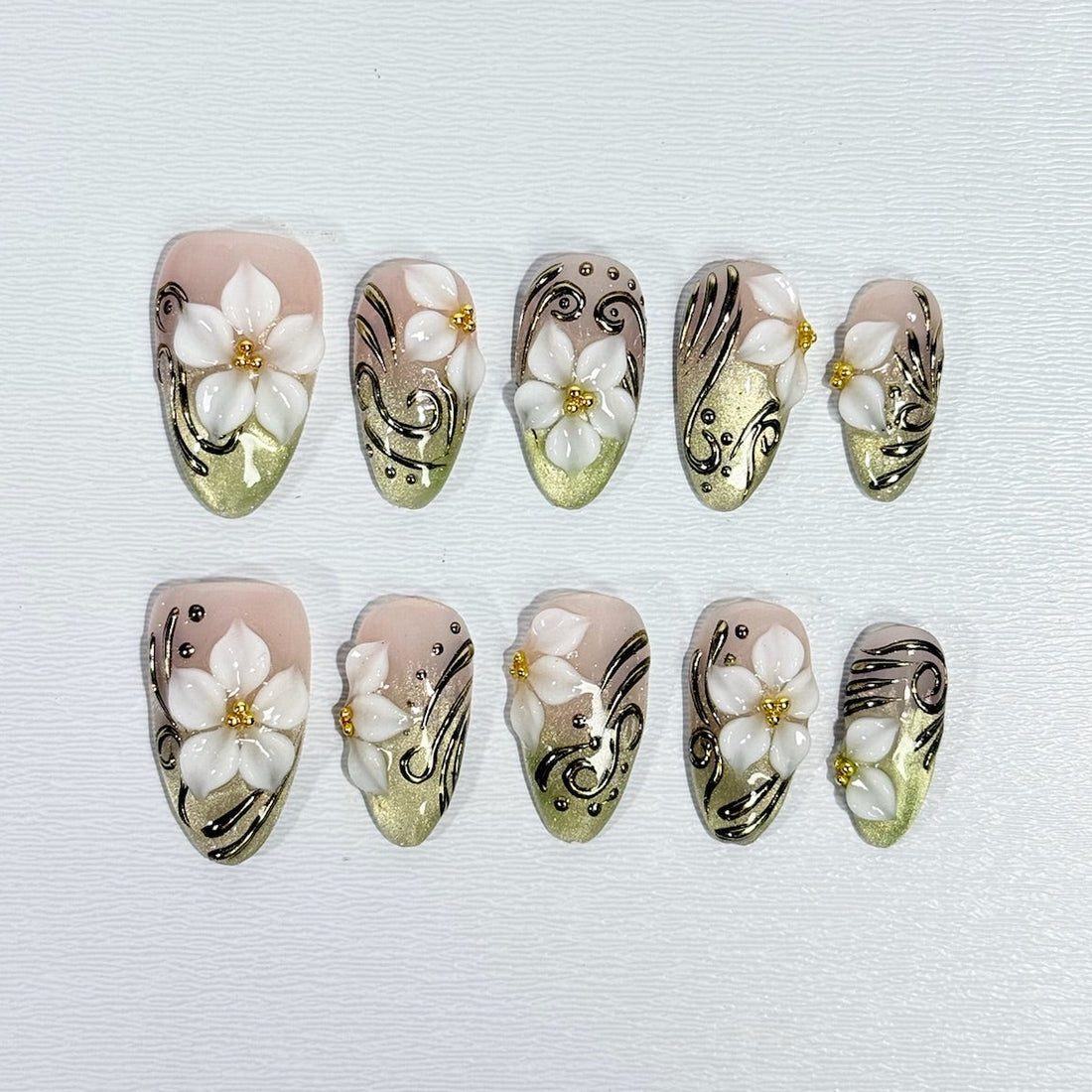 Relief Floral Nails