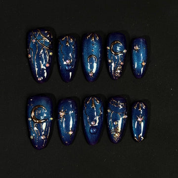 Midnight Celestial Nails