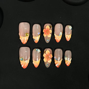 Amber Petal Nails