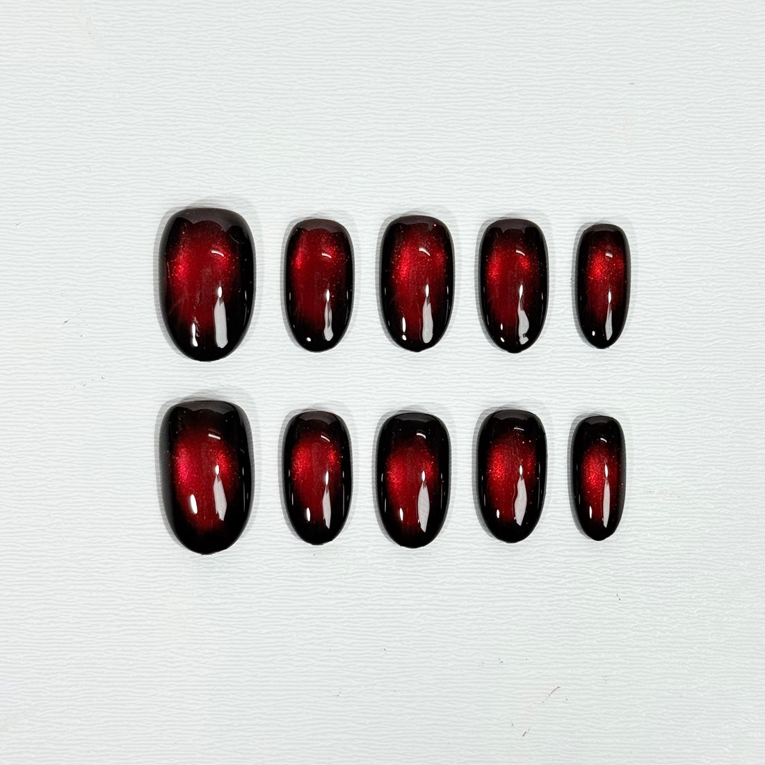 Crimson Cat Eye Nails