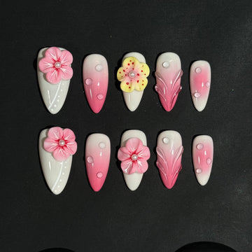 Sakura Crystal Nails