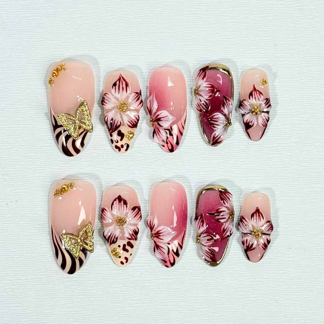 Blush Wildflower Nails