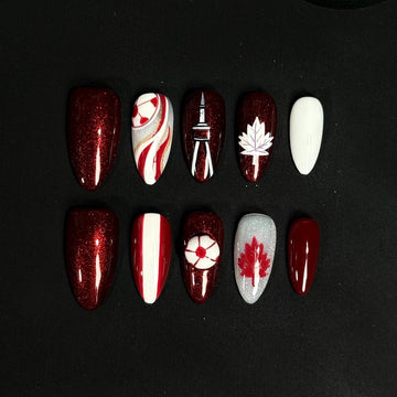 Canada Match Day Nails