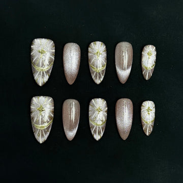 Champagne Geode Nails