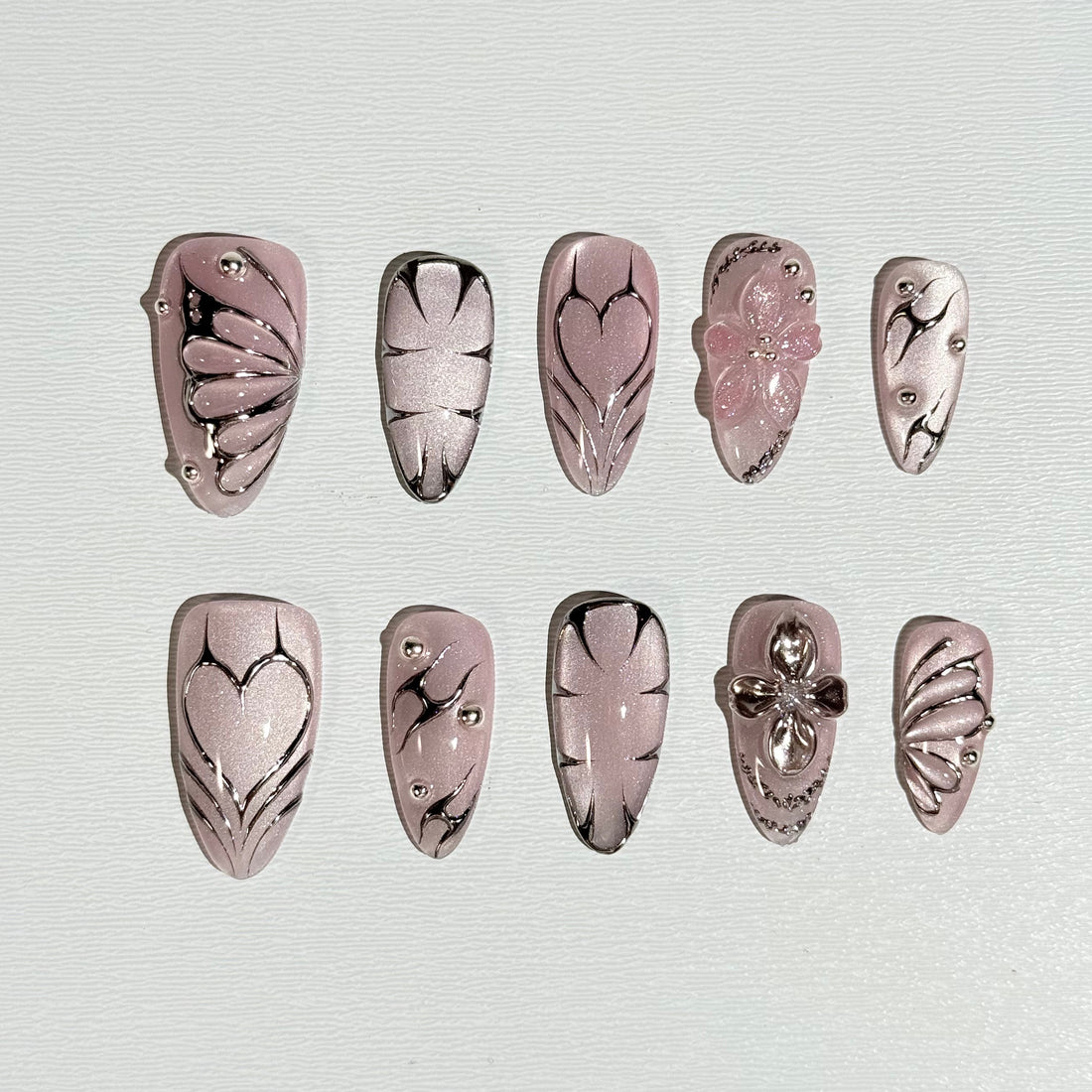 Crimson Chrome Art Nails