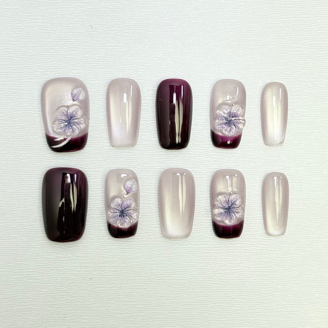 Plum Shadow Poetry Nails