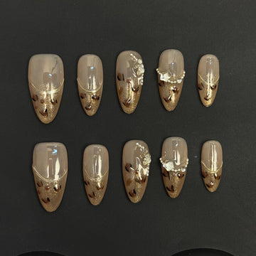 Gilded Veil French Nails