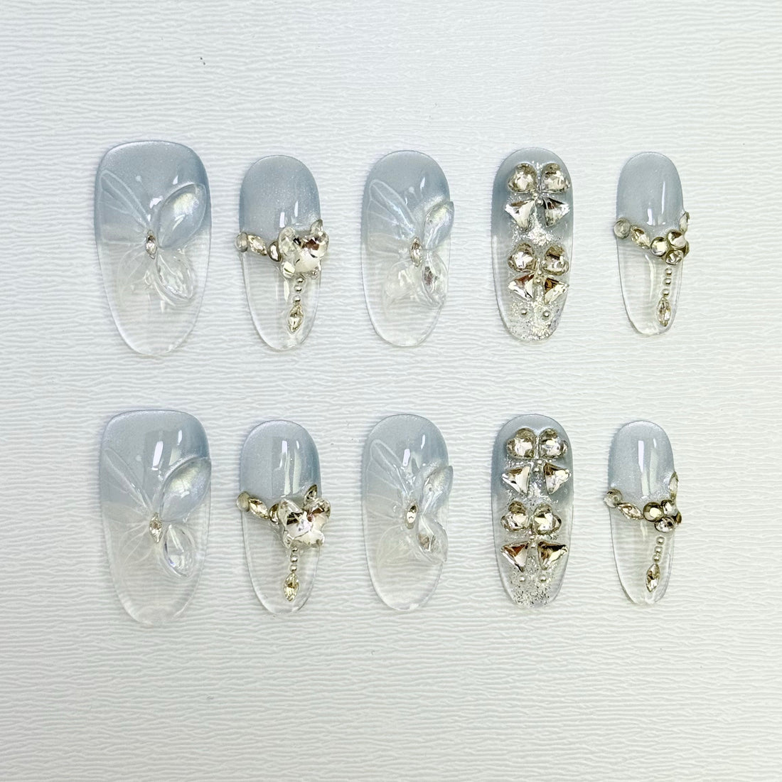 Frosted Crystal Veil Nails