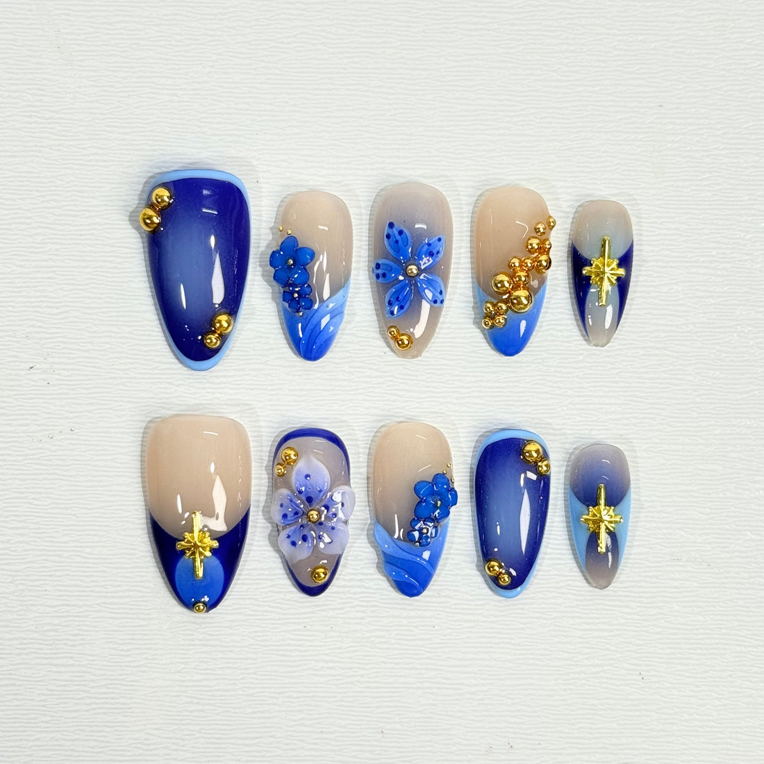 Midnight Royal Gilded Nails