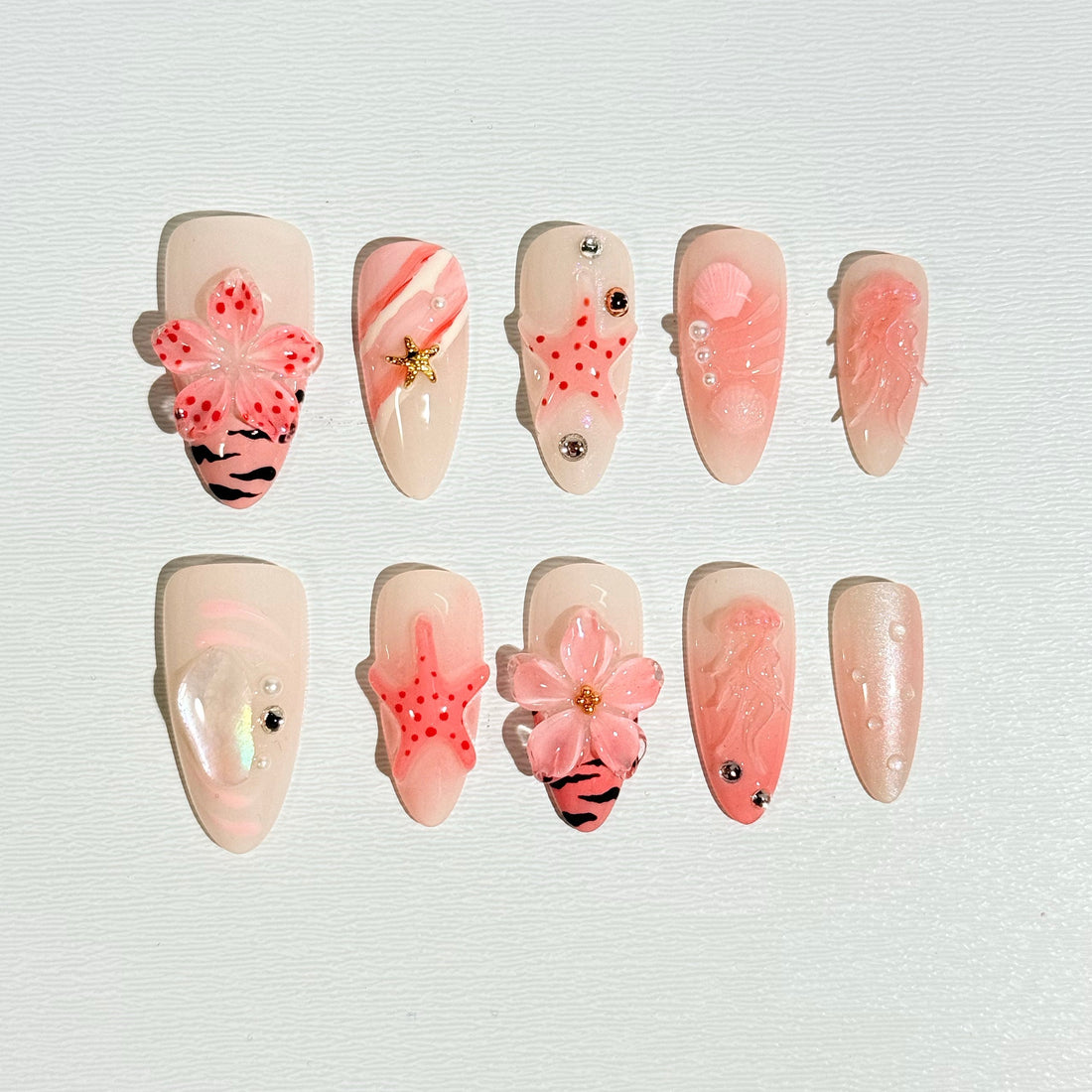 Blush Bloom 3D Nails