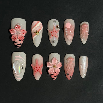 Blush Bloom 3D Nails
