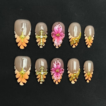 Tiger Bloom 3D Nails