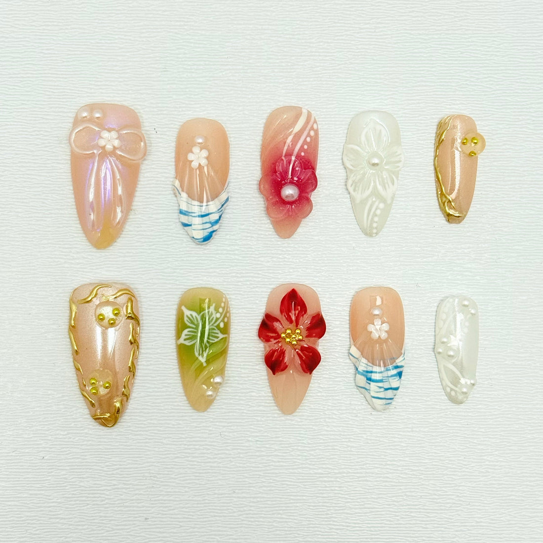 Rainbow Bloom Nails
