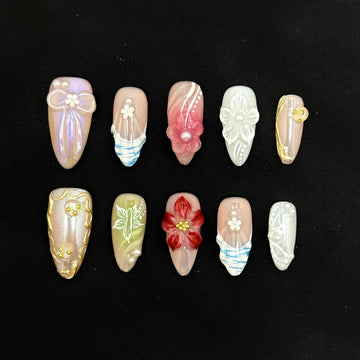Rainbow Bloom Nails