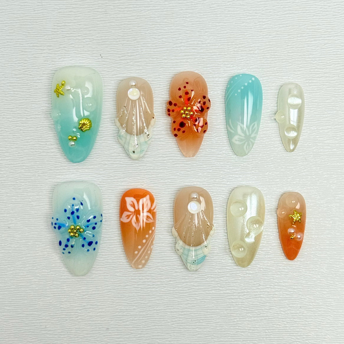 Caribbean Glow Nails