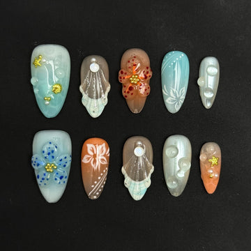 Caribbean Glow Nails