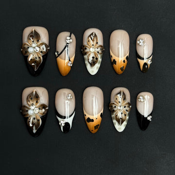 Leopard & Lace Nails