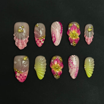 Gilded Blossom Nails