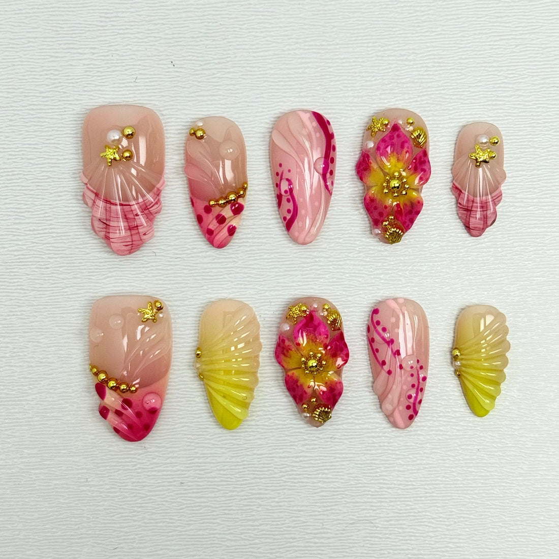 Gilded Blossom Nails