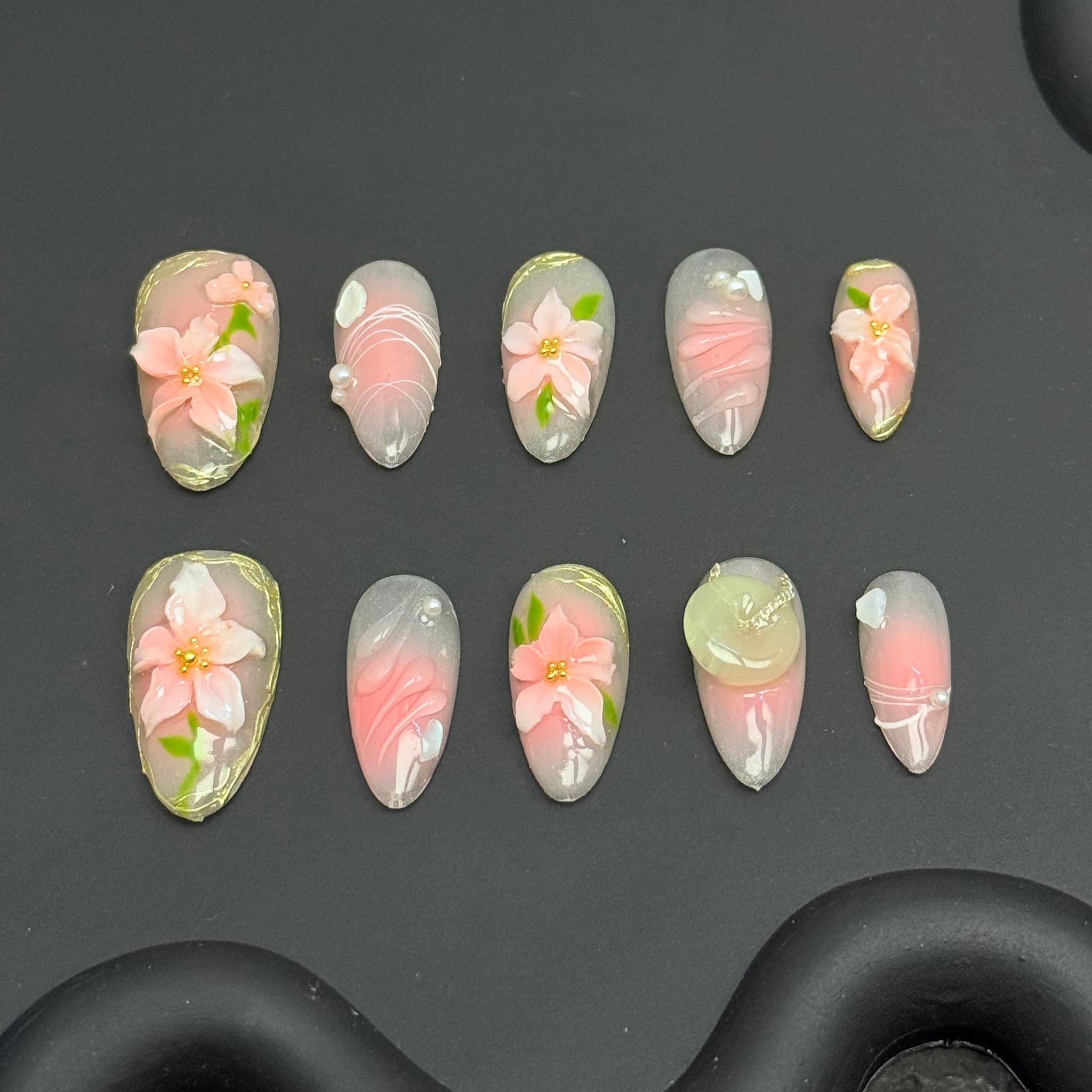 Blush Petal Sculpture Nails