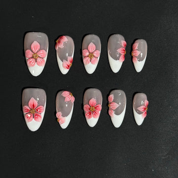 Sakura French Nails