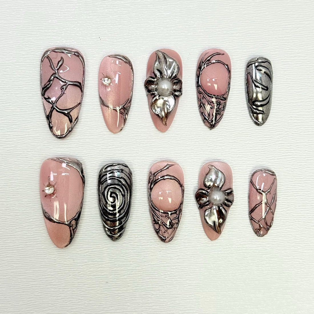 Velvet Iron Petals Nails