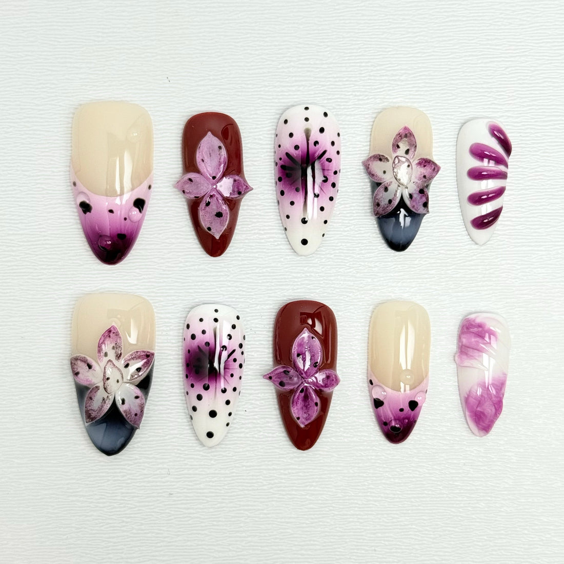 Magenta Orchid Art Nails