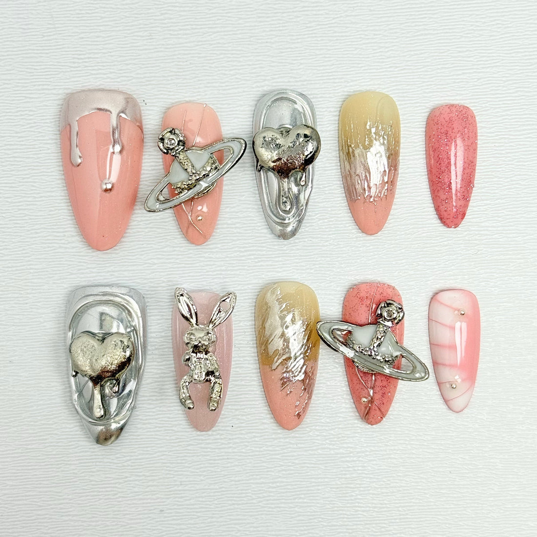 Peach Celestial Nails