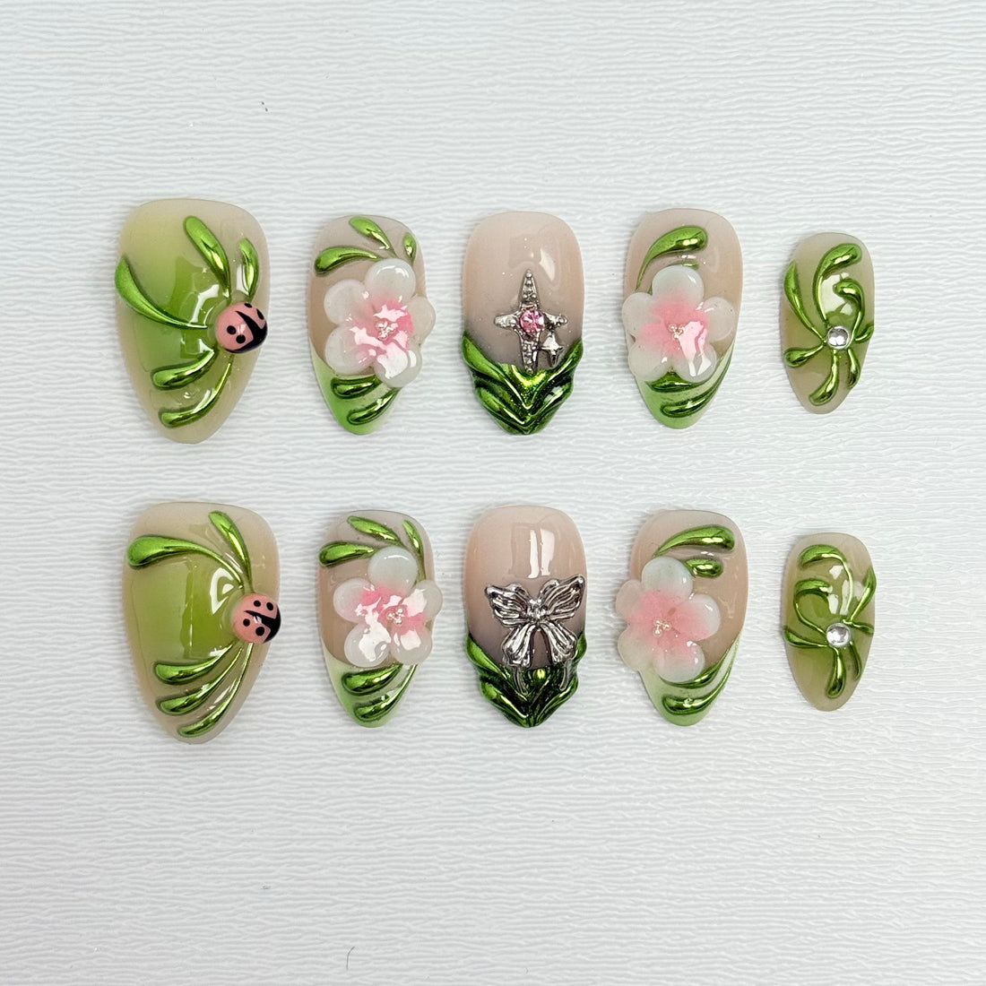 Jade Blossom Nails