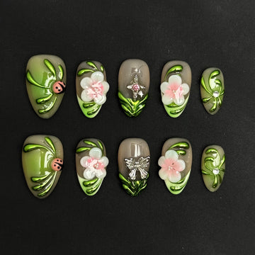 Jade Blossom Nails
