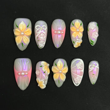 Peach Opal Nails