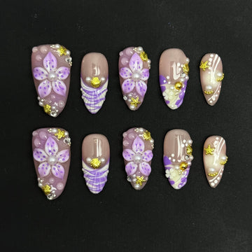 Lavender Mosaic Nails