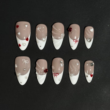Valentine Bow Nails