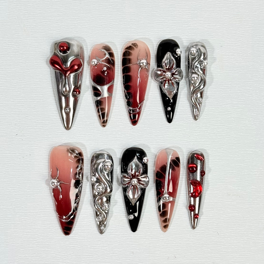 Liquid Metal Spider Nails