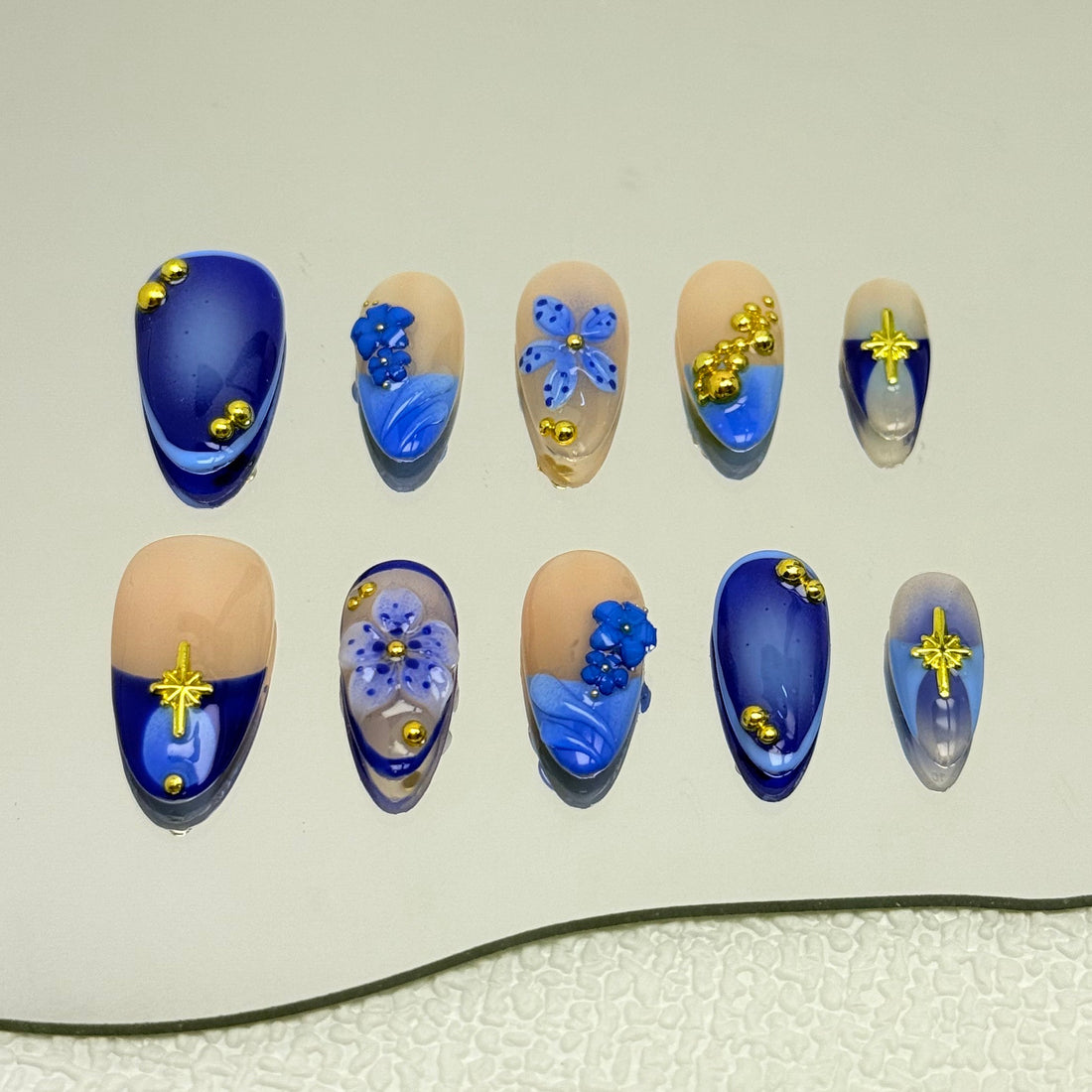 Midnight Royal Gilded Nails