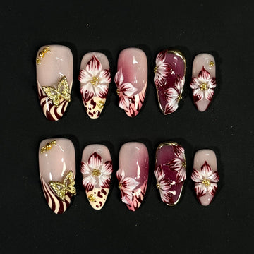 Blush Wildflower Nails