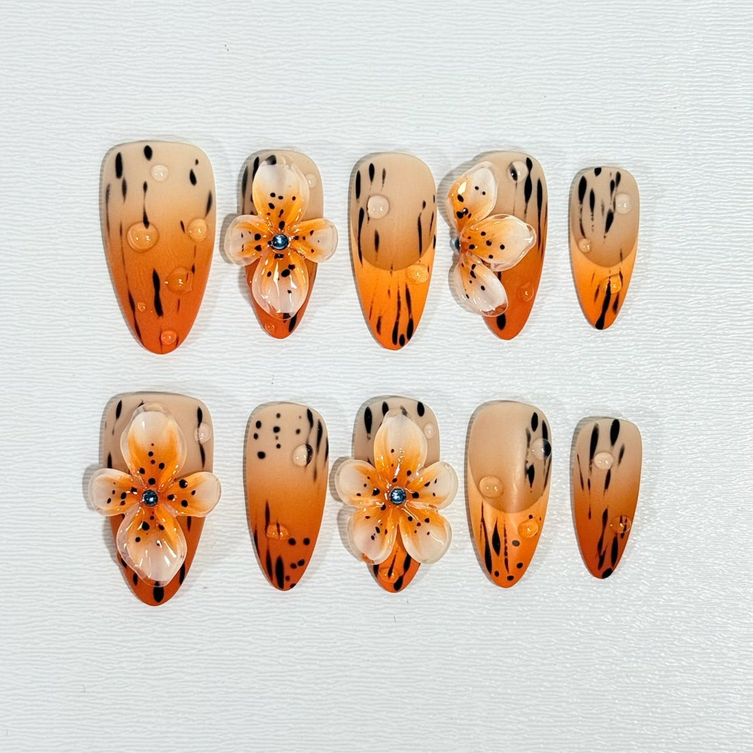 Sunset Plumeria Nails
