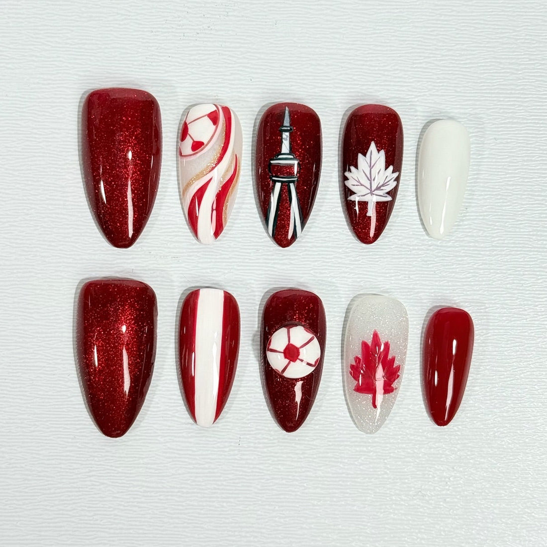 Canada Match Day Nails