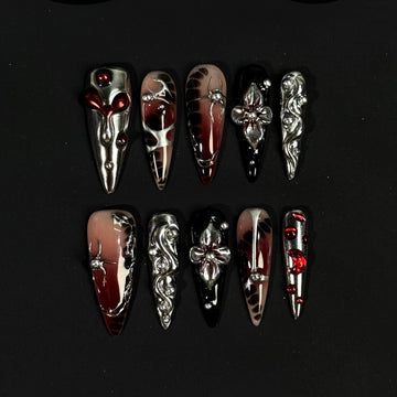 Liquid Metal Spider Nails