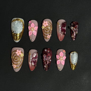 Vintage Butterfly Gilt Nails