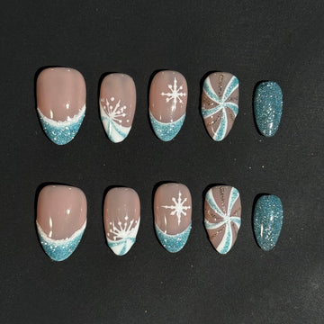 Mint Snow Nails