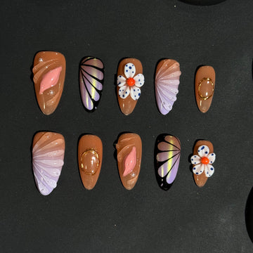 Nude Butterfly Nails