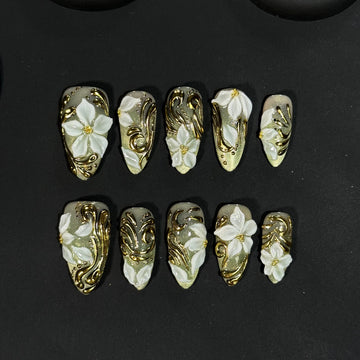 Relief Floral Nails