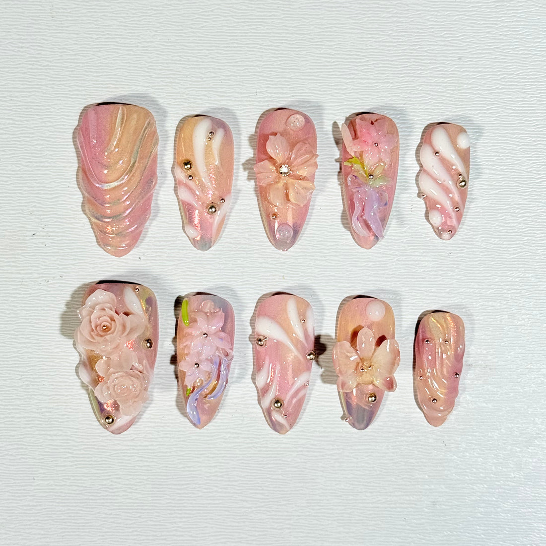 Rose Gradient Nails